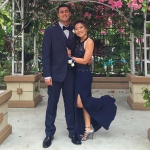 Navy blue prom dress